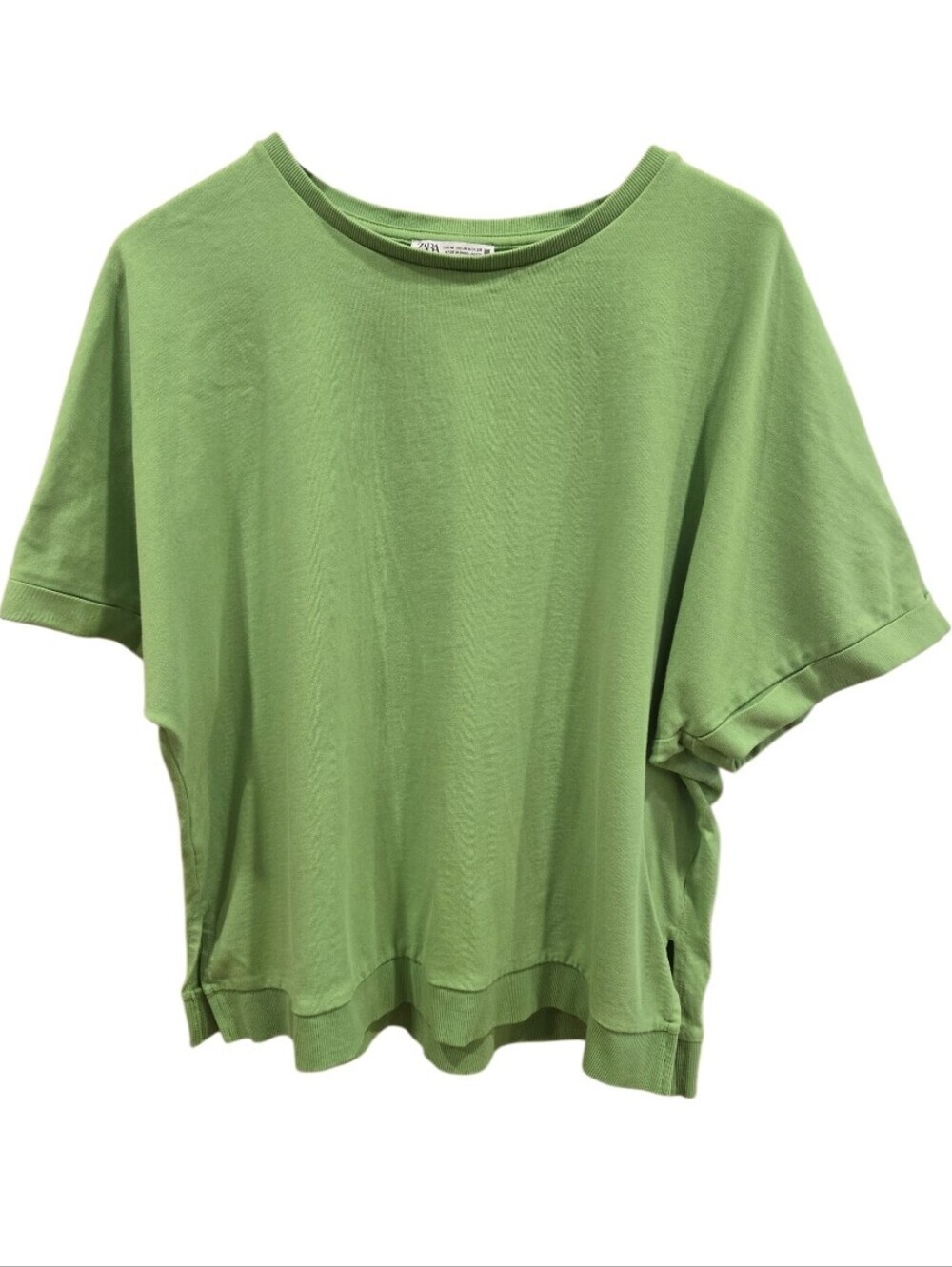 Zara Apple Green Boxy Short Sleeve Tee Sz M